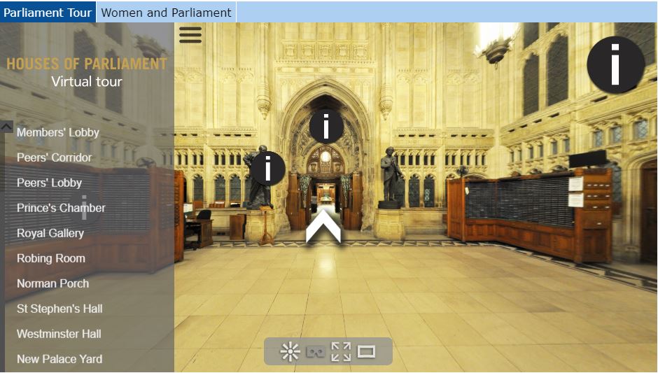 Screenshot of Parliament virtual tour